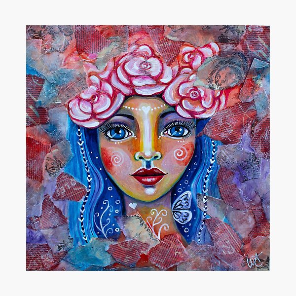 "Pieces mixed media girl" Photographic Print for Sale by