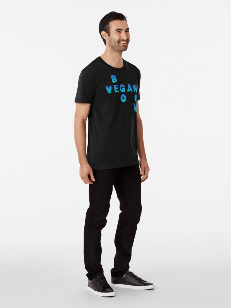 Thumbnail 3 of 6, Premium T-Shirt, Be vegan Go vegan now designed and sold by reIntegration.