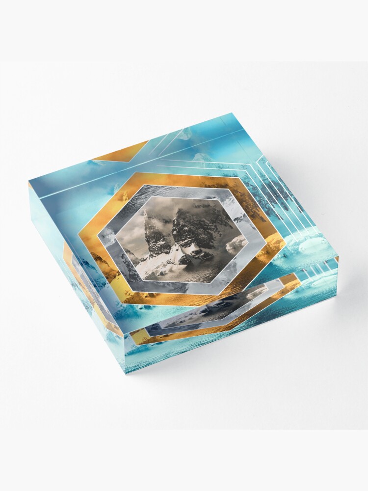 Alternate view of Winter Mountain Polyscape Acrylic Block