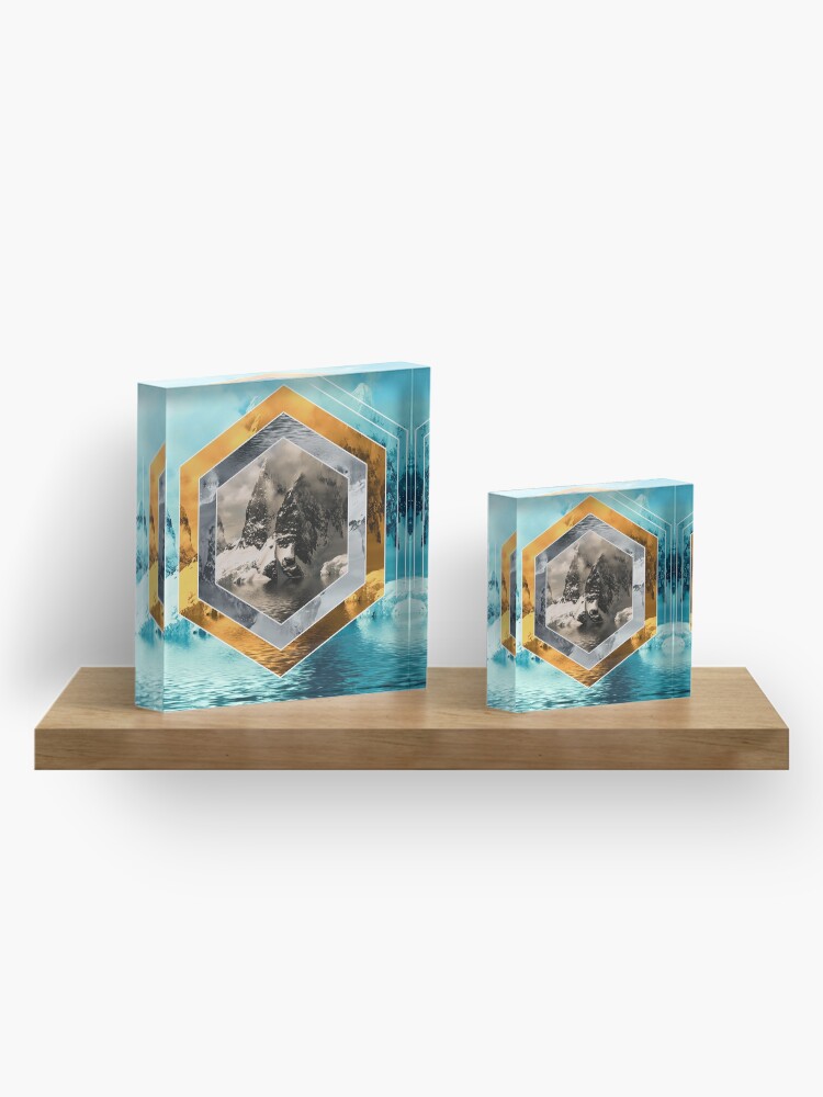 Alternate view of Winter Mountain Polyscape Acrylic Block