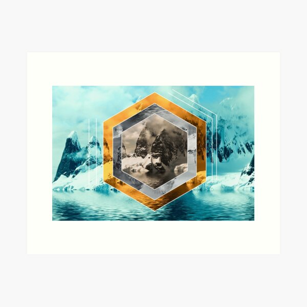 Winter Mountain Polyscape Art Print