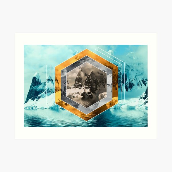 Winter Mountain Polyscape Art Print