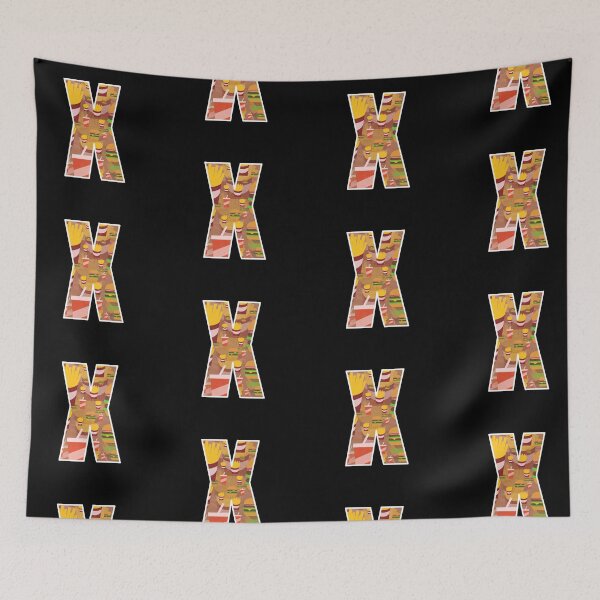 Item preview, Letter X - Burger Fries and Soda - Fast Food Pattern Art designed and sold by dylanxh.