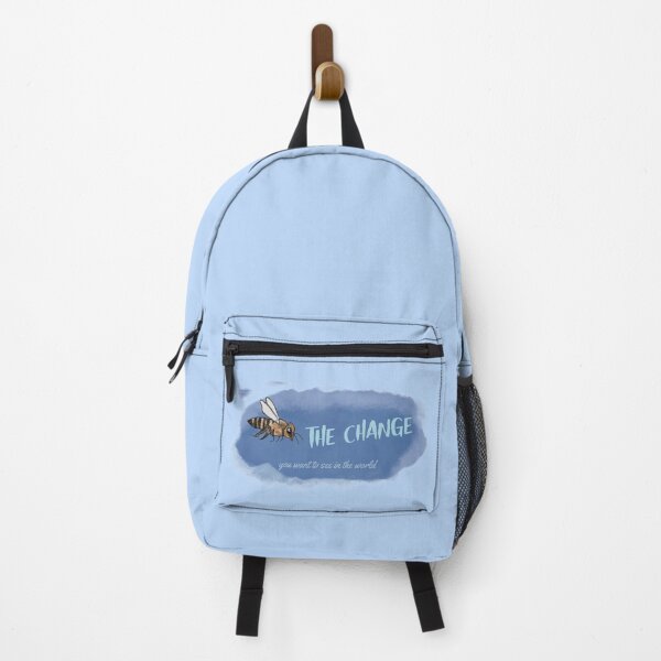 Item preview, Be the change quote with a cute bee cartoon designed and sold by Crystal Raymond.