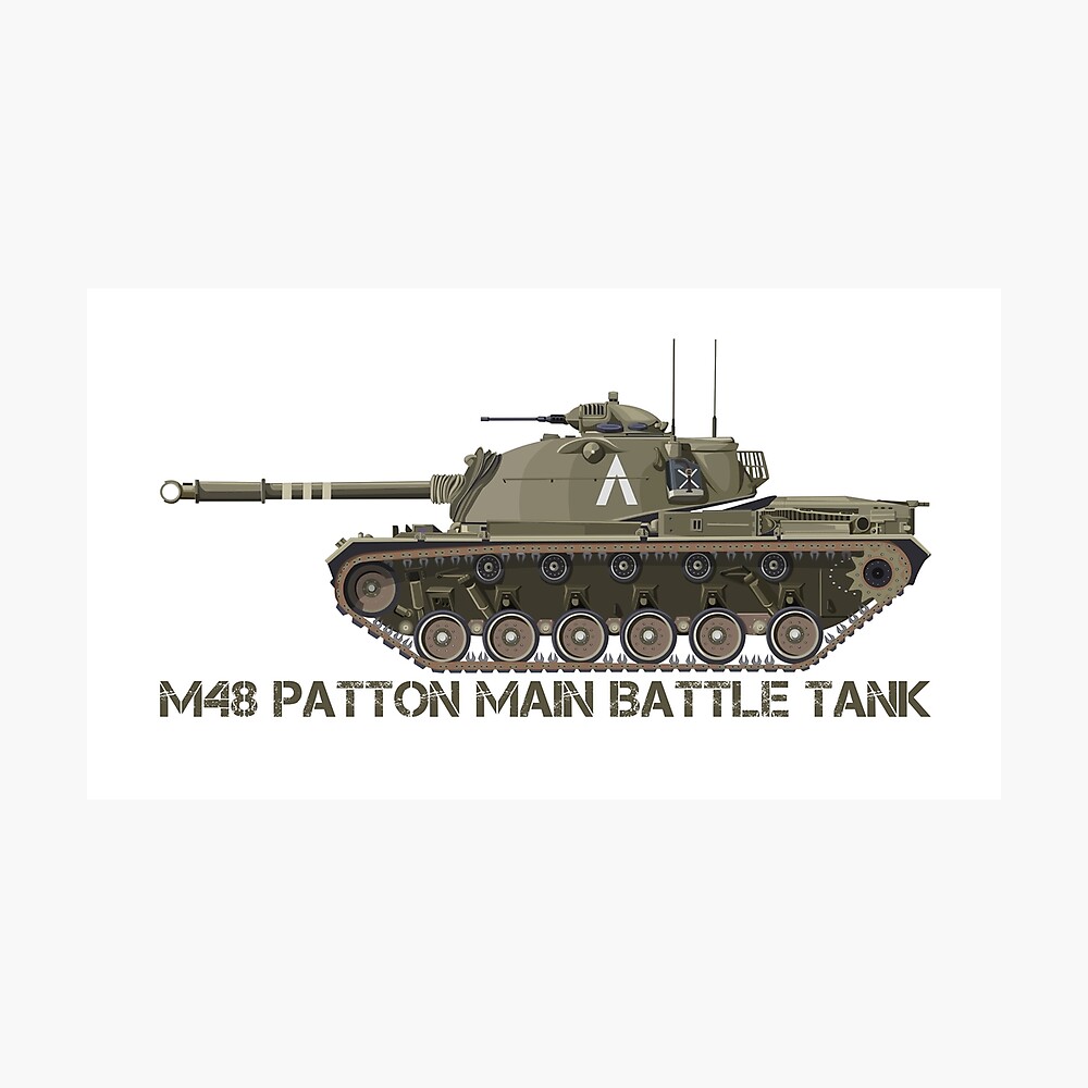 US ARMY M-48 PATTON TANK MILITARY VEHICLE PIN BADGE 2 INCHES 