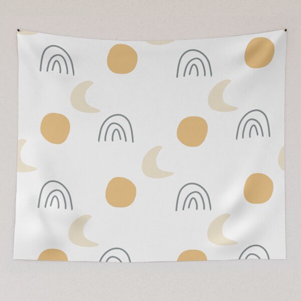 Item preview, Rainbow and Moon Pattern Design Art Print designed and sold by lmjb28.