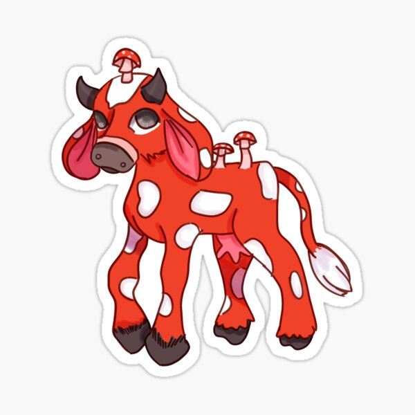 "Mushroom cow" Sticker for Sale by cactuskidd0 Redbubble