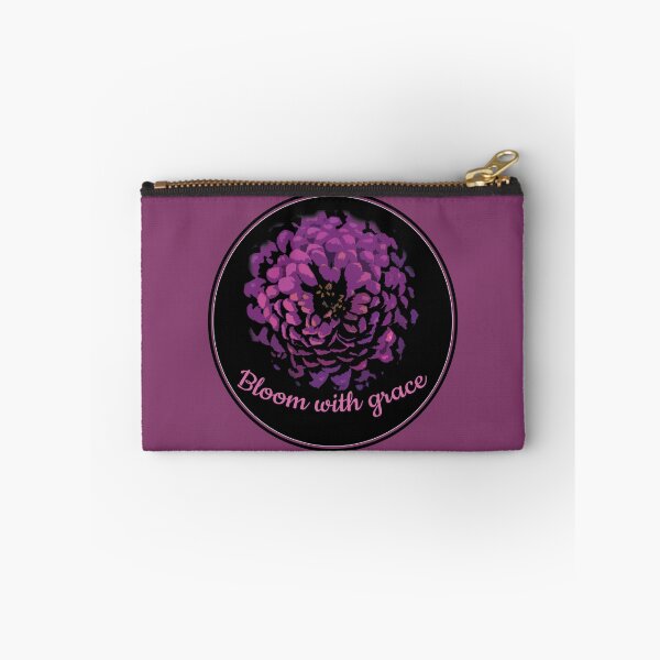 Item preview, Bloom with grace purple flower pattern black background designed and sold by myseptember18th.