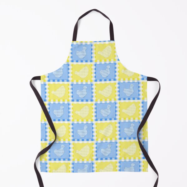 Item preview, Silkie Bantam Chicken Applique Patchwork Blue Yellow designed and sold by StandoutSilkies.