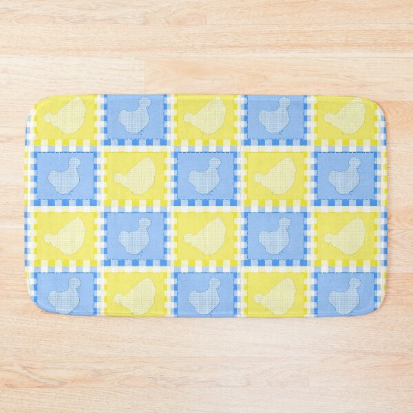 Item preview, Silkie Bantam Chicken Applique Patchwork Blue Yellow designed and sold by StandoutSilkies.