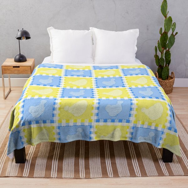 Item preview, Silkie Bantam Chicken Applique Patchwork Blue Yellow designed and sold by StandoutSilkies.