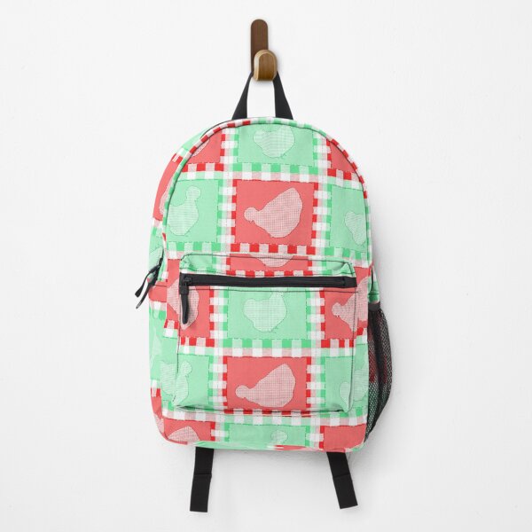 Item preview, Silkie Bantam Chicken Applique Patchwork Red Green designed and sold by StandoutSilkies.