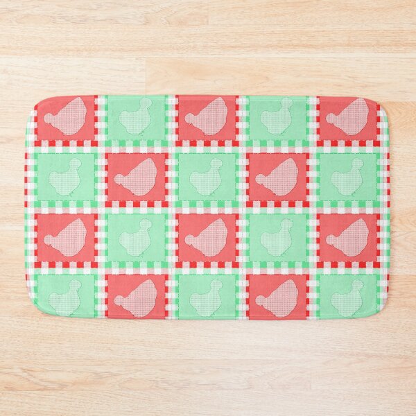 Item preview, Silkie Bantam Chicken Applique Patchwork Red Green designed and sold by StandoutSilkies.