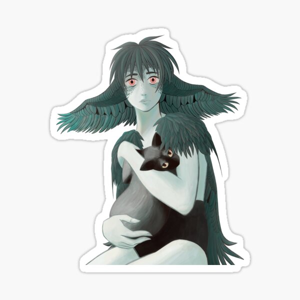 Feather Haired Girl Sticker