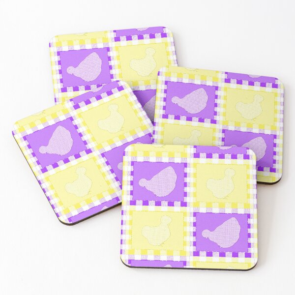 Item preview, Silkie Bantam Chicken Applique Patchwork Purple Yellow designed and sold by StandoutSilkies.
