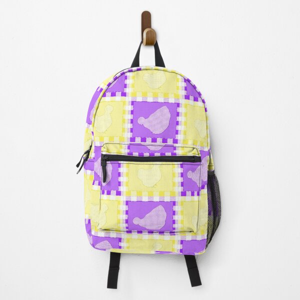 Item preview, Silkie Bantam Chicken Applique Patchwork Purple Yellow designed and sold by StandoutSilkies.