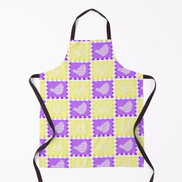 Item preview, Silkie Bantam Chicken Applique Patchwork Purple Yellow designed and sold by StandoutSilkies.