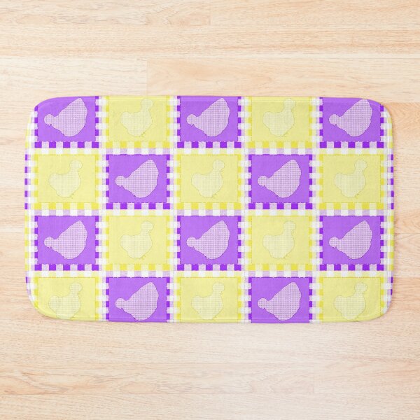 Item preview, Silkie Bantam Chicken Applique Patchwork Purple Yellow designed and sold by StandoutSilkies.