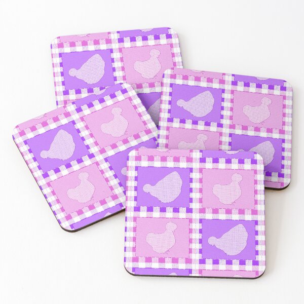 Item preview, Silkie Bantam Chicken Applique Patchwork Pink Purple designed and sold by StandoutSilkies.