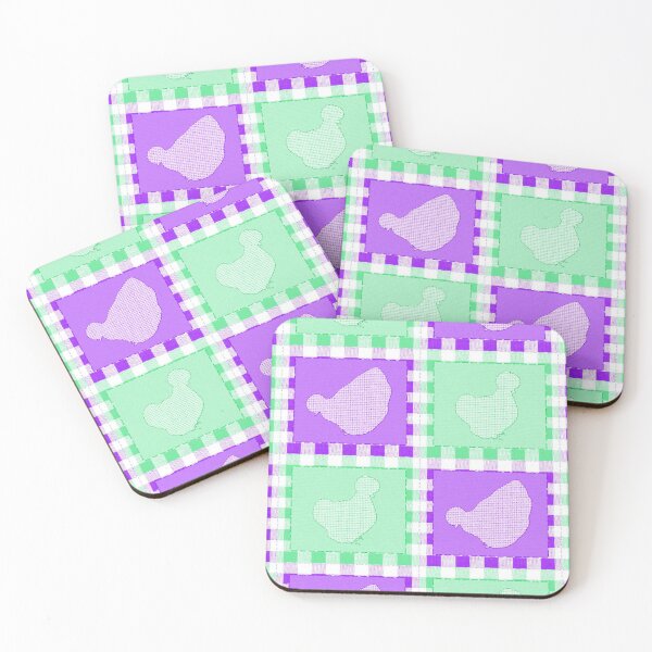 Item preview, Silkie Bantam Chicken Applique Patchwork Purple Green designed and sold by StandoutSilkies.