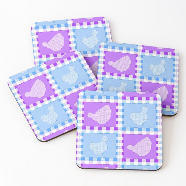 Item preview, Silkie Bantam Chicken Applique Patchwork Blue Purple designed and sold by StandoutSilkies.