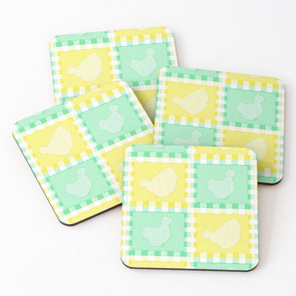 Item preview, Silkie Bantam Chicken Applique Patchwork Green Yellow designed and sold by StandoutSilkies.