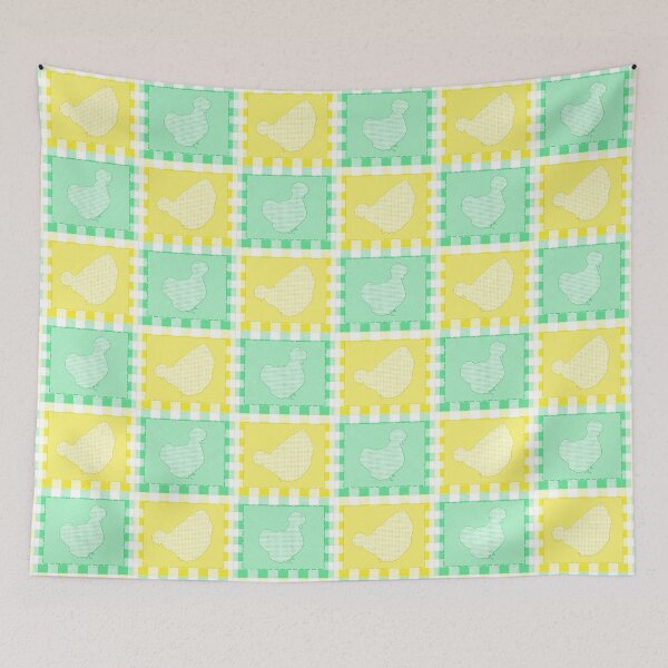 Item preview, Silkie Bantam Chicken Applique Patchwork Green Yellow designed and sold by StandoutSilkies.