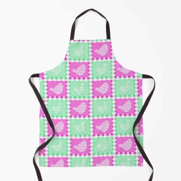 Item preview, Silkie Bantam Chicken Applique Patchwork Pink Green designed and sold by StandoutSilkies.