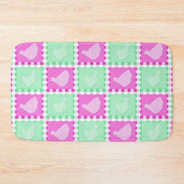 Item preview, Silkie Bantam Chicken Applique Patchwork Pink Green designed and sold by StandoutSilkies.