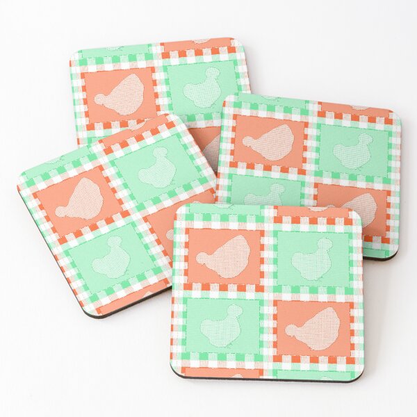 Item preview, Silkie Bantam Chicken Applique Patchwork Green Orange designed and sold by StandoutSilkies.
