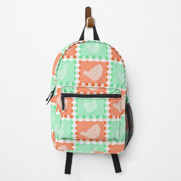 Item preview, Silkie Bantam Chicken Applique Patchwork Green Orange designed and sold by StandoutSilkies.