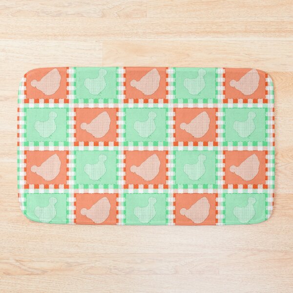Item preview, Silkie Bantam Chicken Applique Patchwork Green Orange designed and sold by StandoutSilkies.