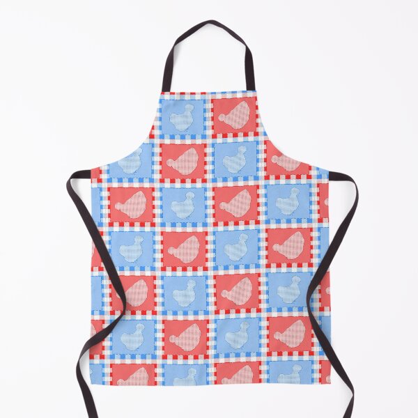 Item preview, Silkie Bantam Chicken Applique Patchwork Blue Red designed and sold by StandoutSilkies.