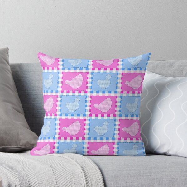 Item preview, Silkie Bantam Chicken Applique Patchwork Blue Pink designed and sold by StandoutSilkies.