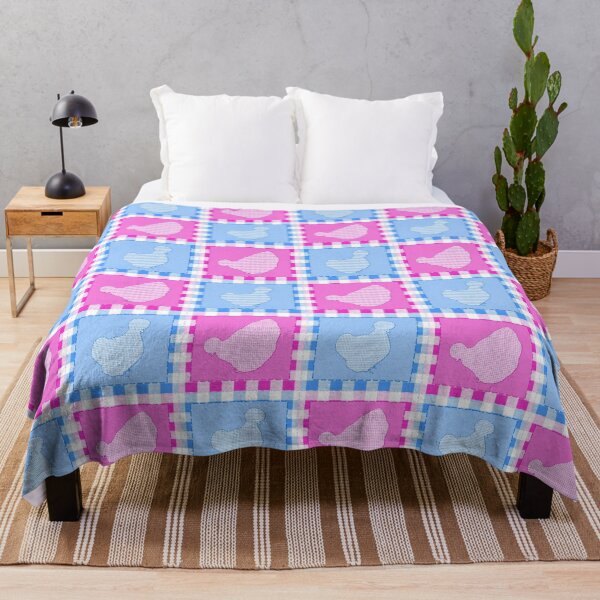 Item preview, Silkie Bantam Chicken Applique Patchwork Blue Pink designed and sold by StandoutSilkies.