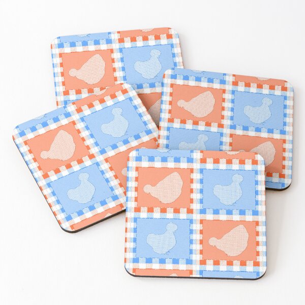Item preview, Silkie Bantam Chicken Applique Patchwork Blue Orange designed and sold by StandoutSilkies.