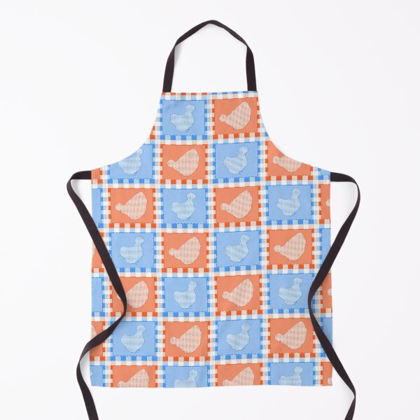 Item preview, Silkie Bantam Chicken Applique Patchwork Blue Orange designed and sold by StandoutSilkies.