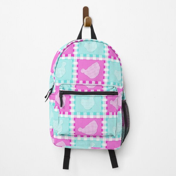 Item preview, Silkie Bantam Chicken Patchwork Applique Aqua Pink designed and sold by StandoutSilkies.