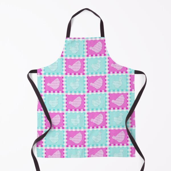 Item preview, Silkie Bantam Chicken Patchwork Applique Aqua Pink designed and sold by StandoutSilkies.