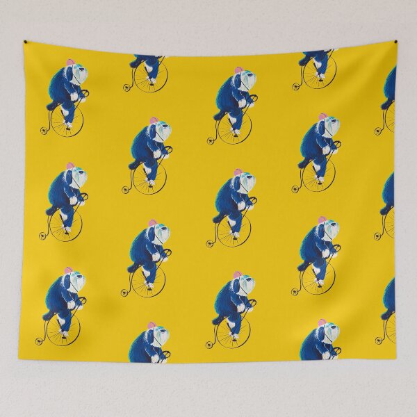 Item preview, Sheep dog riding a Penny Farthing bike designed and sold by LANDofCLE.