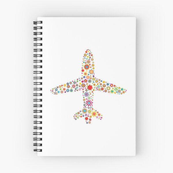 Aperçu de l'œuvre Avion de fleurs colorées - fond blanc créée et vendue par JumpSeatDesign.