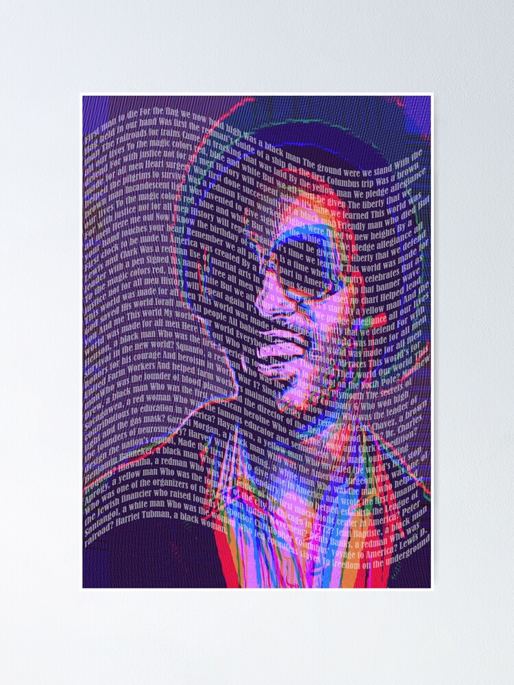 "Stevie Wonder Trippy Style Black Man Song Lyrics" Poster for Sale