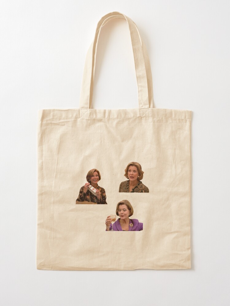 Lucille Bluth Sticker Pack Arrested Development George Michael Family Gob Maeby Michael Cera Jason Bateman Meme Quotes Funny Cast Season Merch Jessica Walter Drinking Wink Best Moments Actress Tote Bag