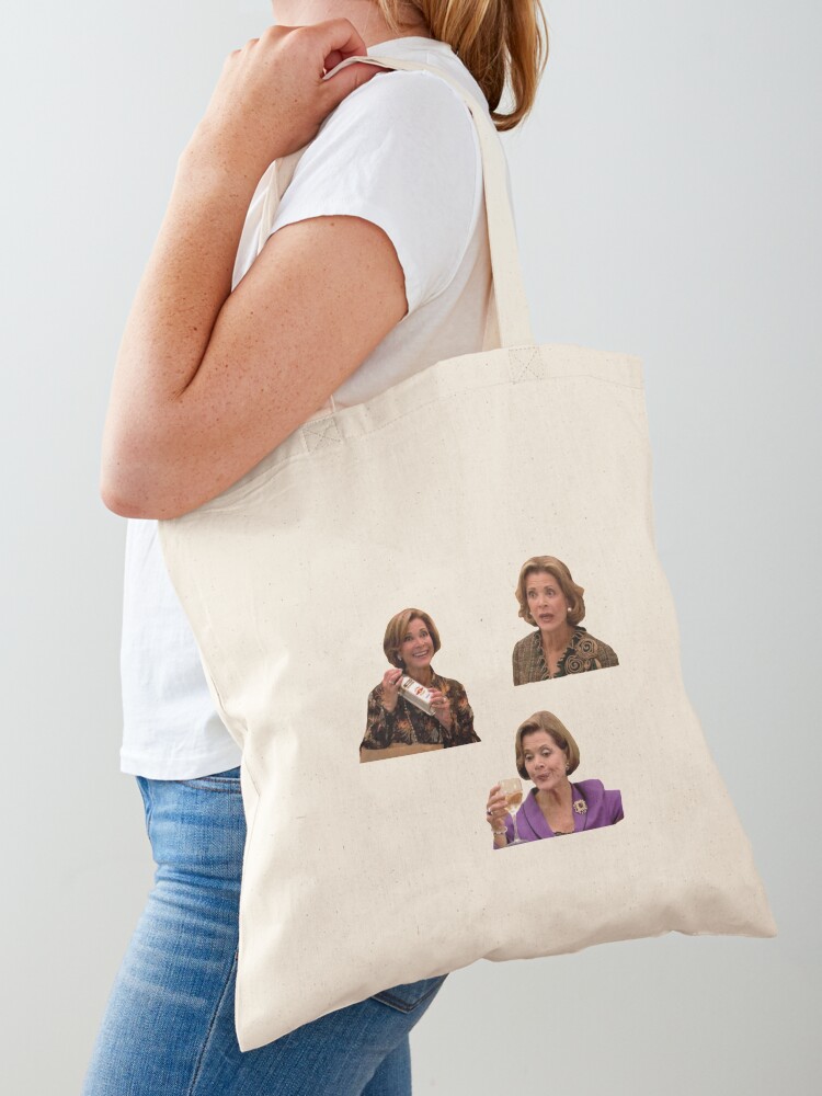 Lucille Bluth Sticker Pack Arrested Development George Michael Family Gob Maeby Michael Cera Jason Bateman Meme Quotes Funny Cast Season Merch Jessica Walter Drinking Wink Best Moments Actress Tote Bag