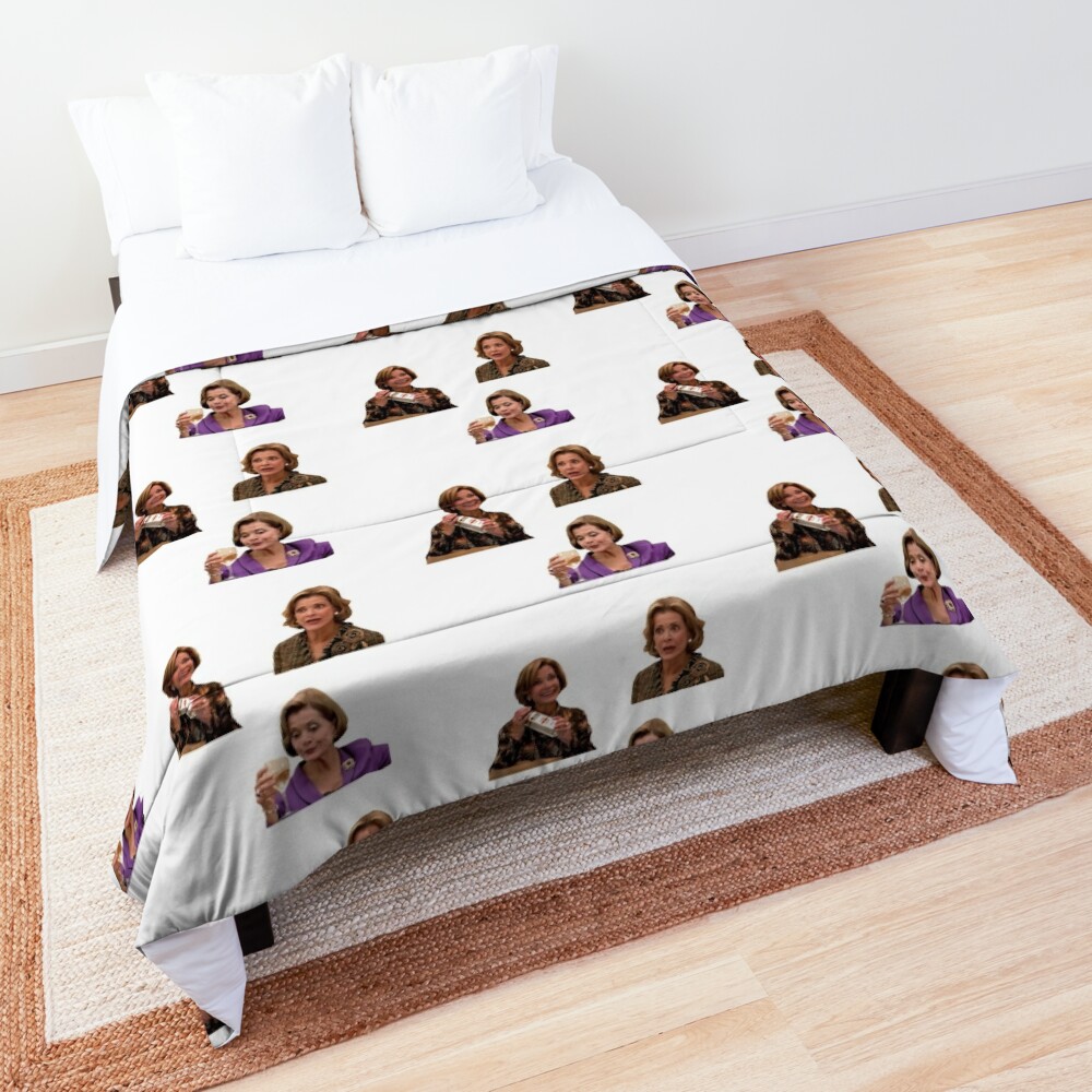 Lucille Bluth Sticker Pack Arrested Development George Michael Family Gob Maeby Michael Cera Jason Bateman Meme Quotes Funny Cast Season Merch Jessica Walter Drinking Wink Best Moments Actress Comforter By