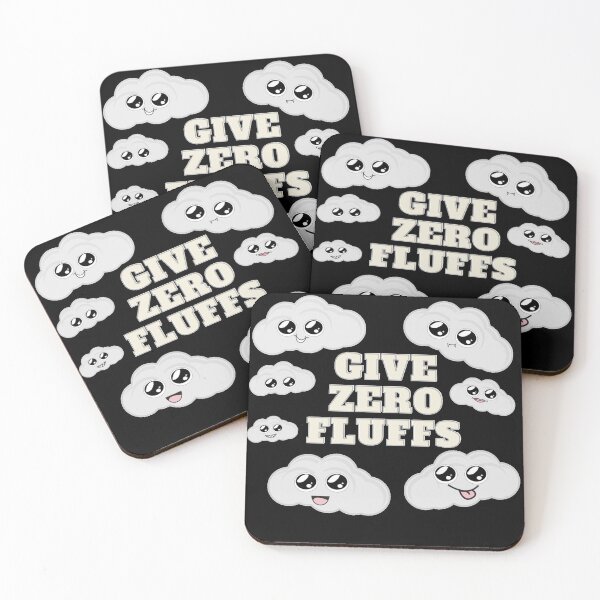 Item preview, Give Zero Fluffs cute adorable clouds quote pun meme in black grey designed and sold by ICRainbowMoons.