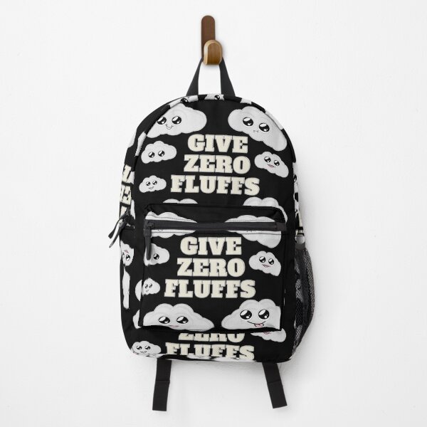 Item preview, Give Zero Fluffs cute adorable clouds quote pun meme in black grey designed and sold by ICRainbowMoons.