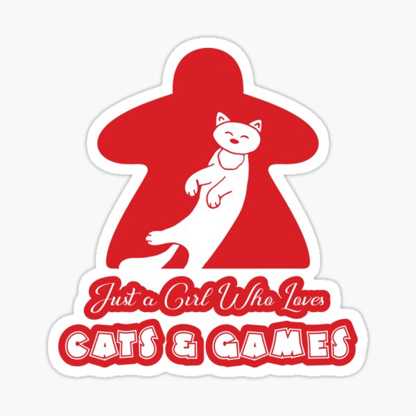 Item preview, Just A Meeple Who Loves Cats And Games Red designed and sold by pudgycatgames.