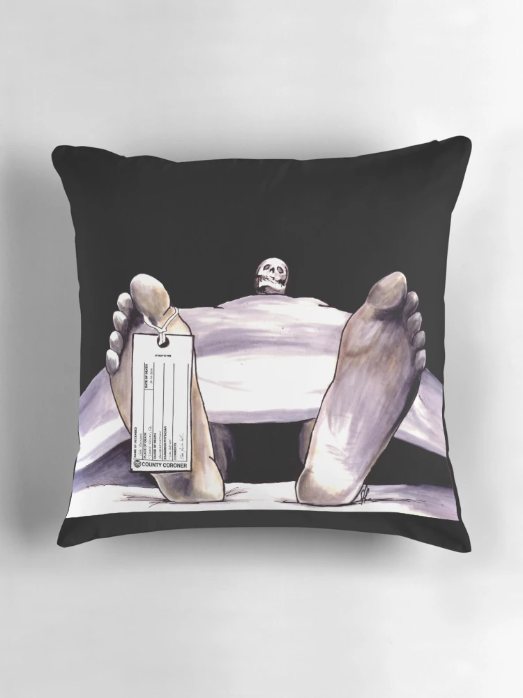 Thumbnail 3 of 4, Pillow, Toe Tag designed and sold by Zombie Rust.