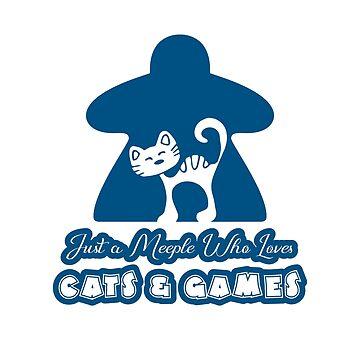 Artwork thumbnail, Just A Meeple Who Loves Cats And Games Blue by pudgycatgames